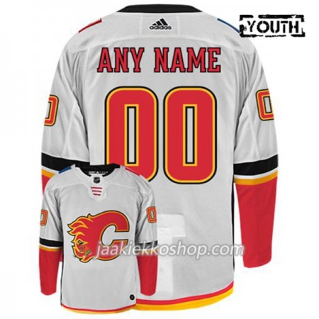 Lapsille NHL Calgary Flames Pelipaita Custom Adidas Valkoinen Authentic